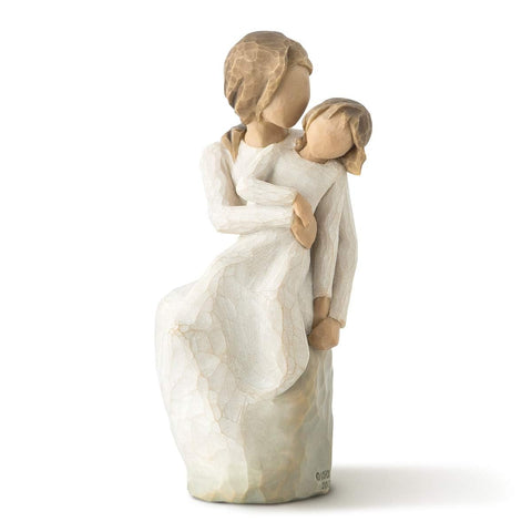 Willow Tree MotherDaughter figure on display celebrating playful bond