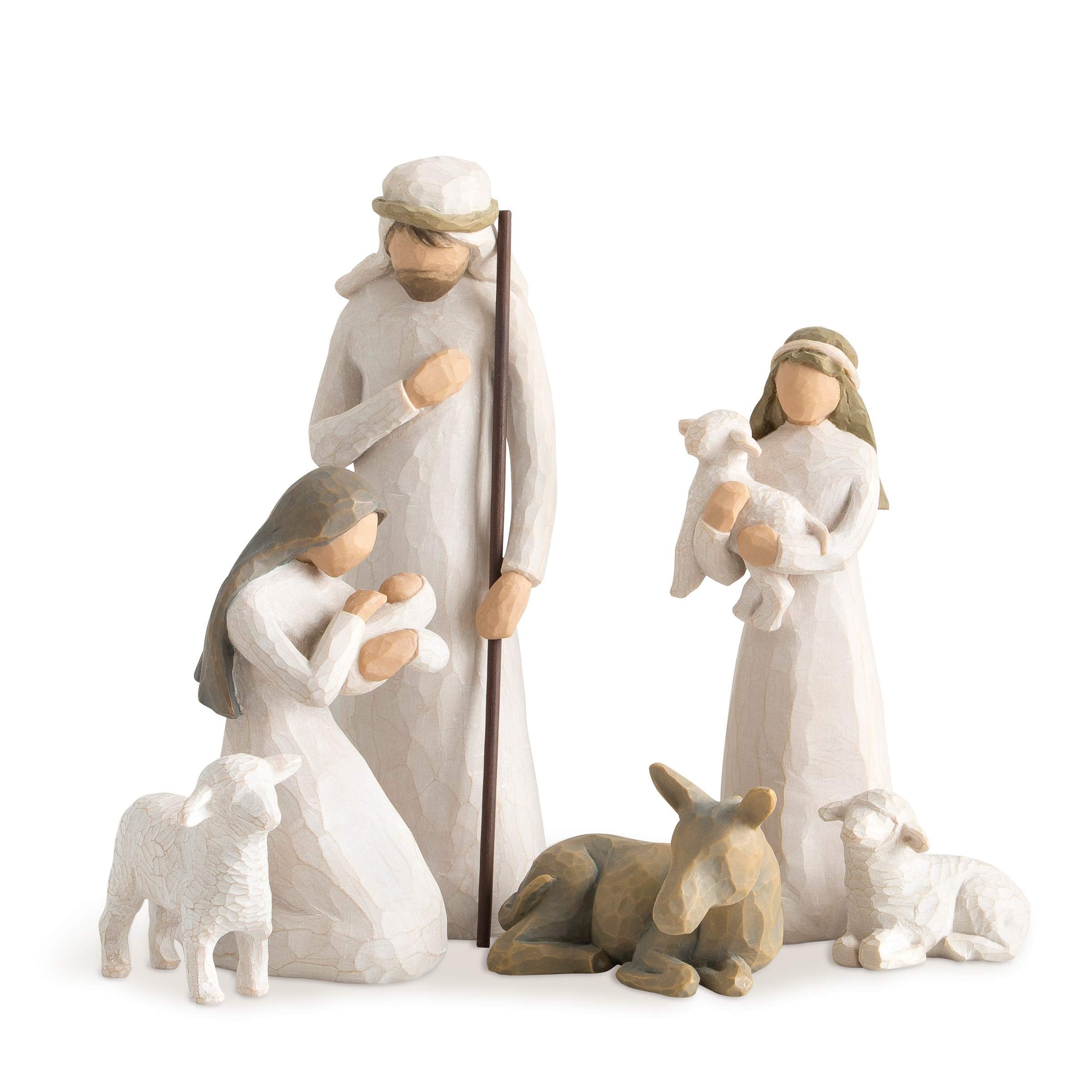 Willow Tree Nativity Mary holding baby Jesus figurine for display