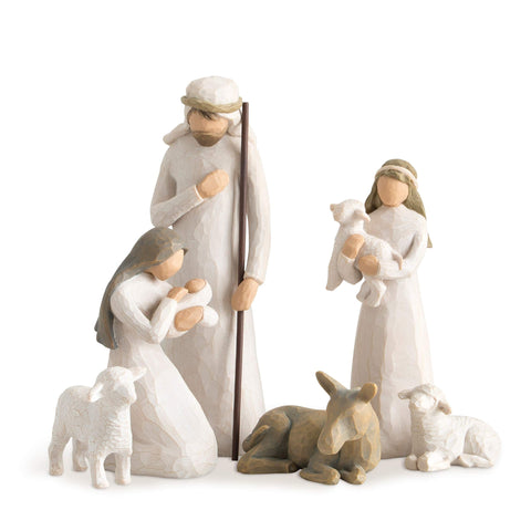 Willow Tree Nativity Mary holding baby Jesus figurine for display