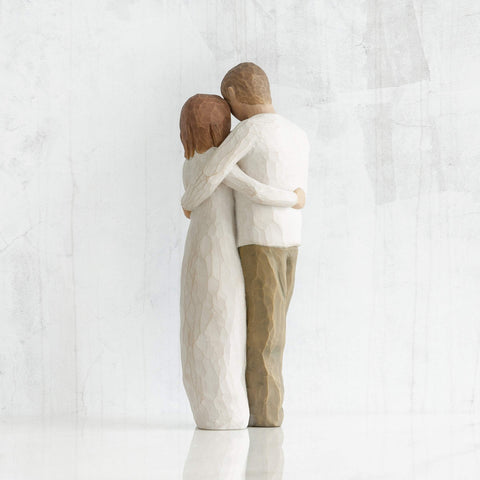 Willow Tree Our Gift couple with baby scene celebrating family warmth