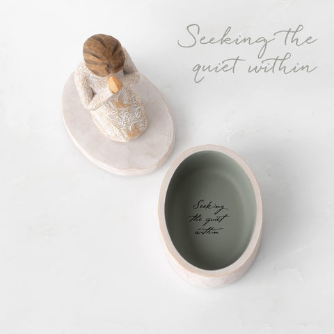 Willow Tree keepsake box includes enclosure card for thoughtful gifting.