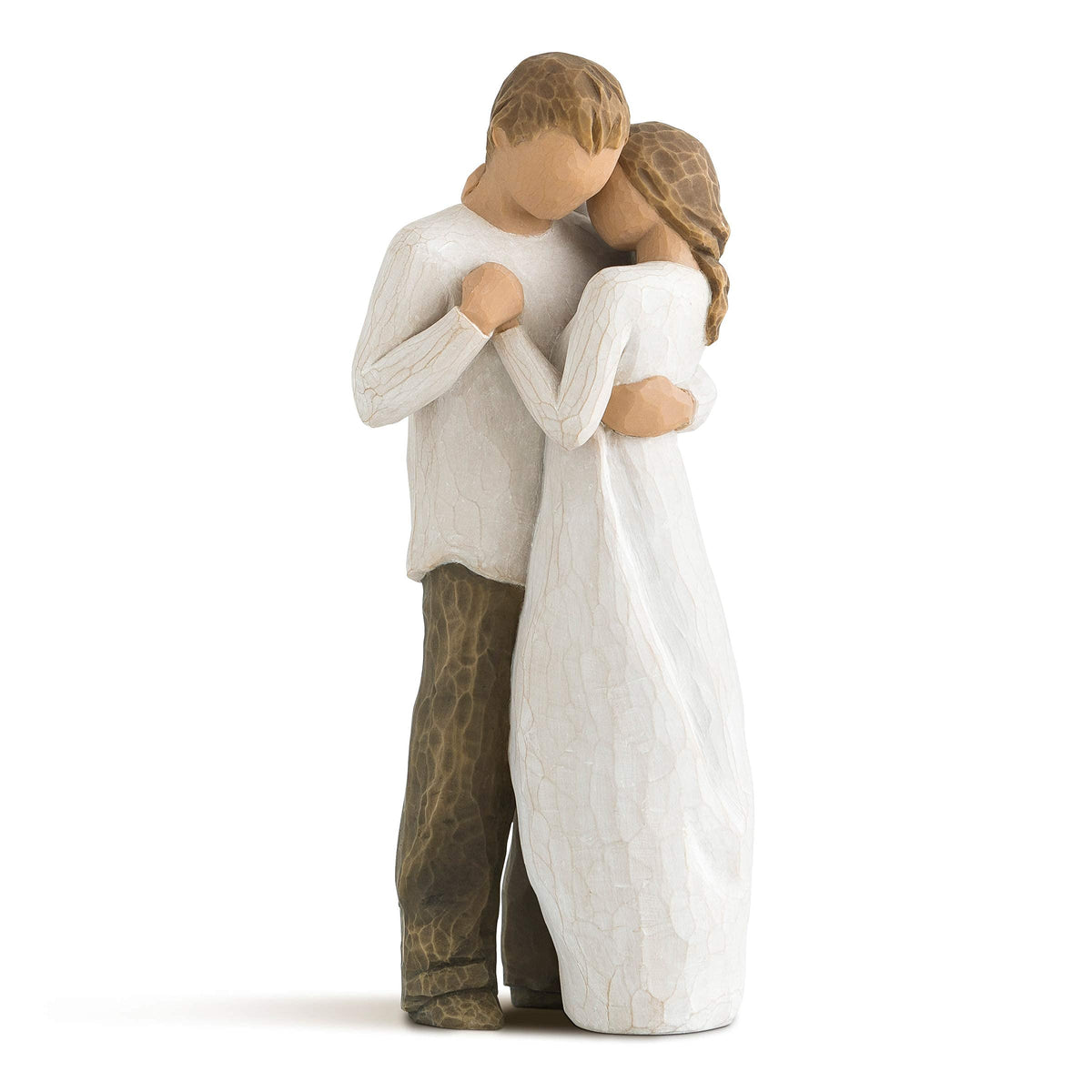 Willow Tree Promise figure, couple embracing, timeless wedding keepsake for display.
