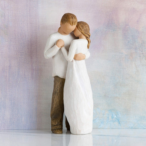Willow Tree Promise on shelf or mantel adds warm décor.