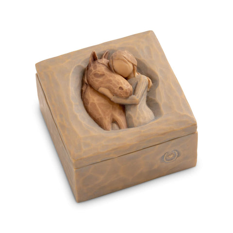 Willow Tree Quiet Strength keepsake box front view, ideal for heartfelt gift-giving.