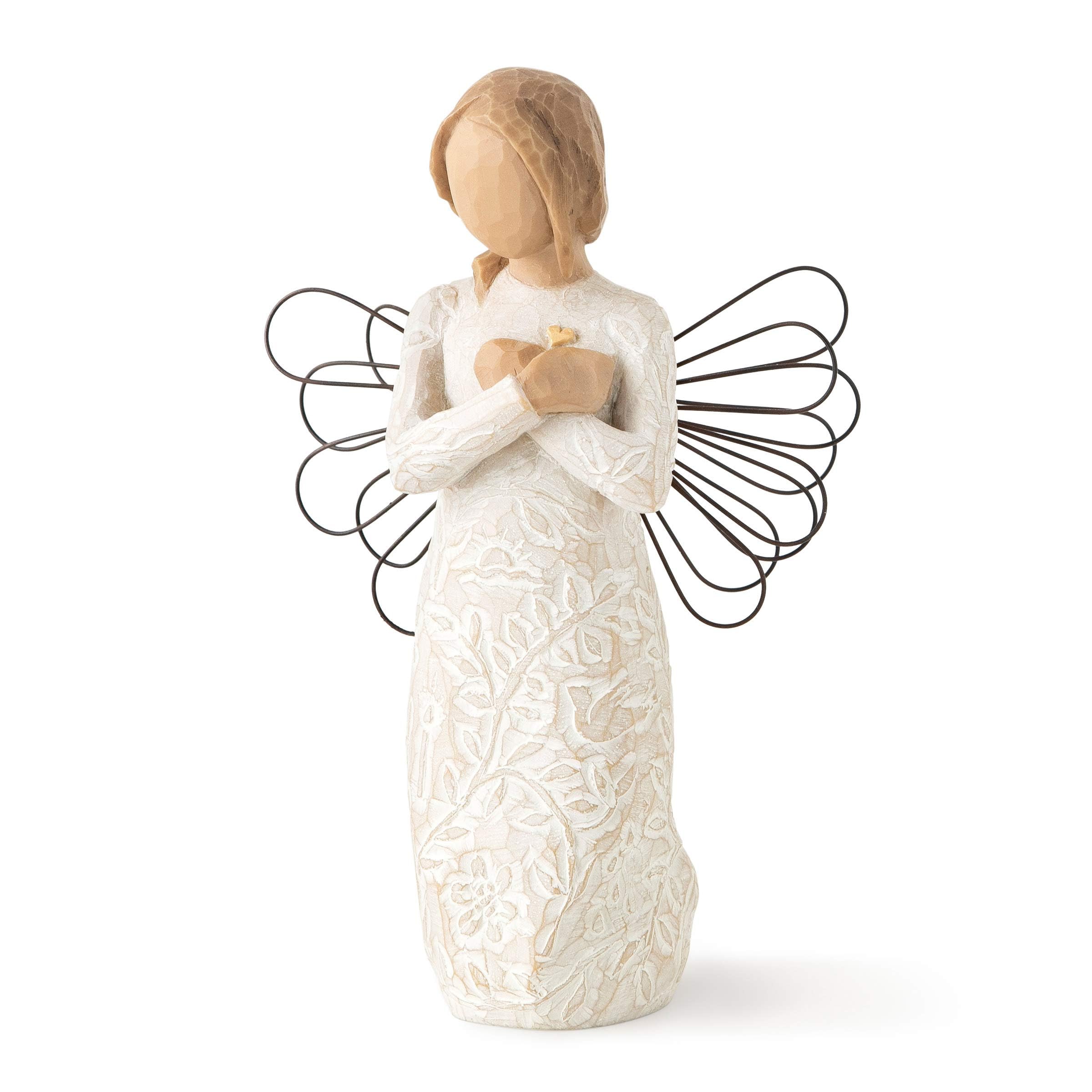 Willow Tree Remembrance Angel with lighter skin, serene pose and soft finish.