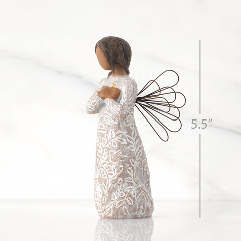 Willow Tree Remembrance Angel with wire wings; delicate memorial display piece