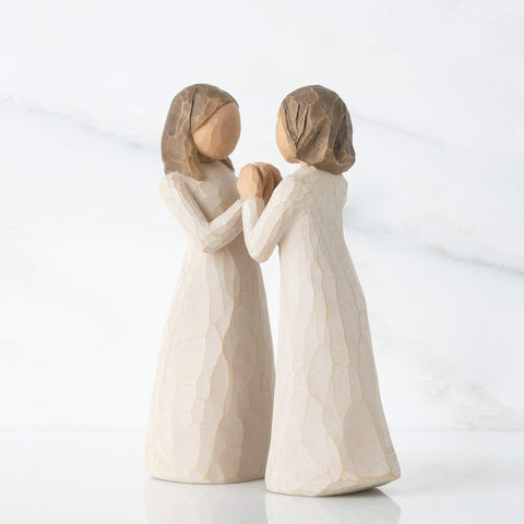 Willow Tree Sisters by Heart enclosure card sentiment embellishes thoughtful friendship gifts.