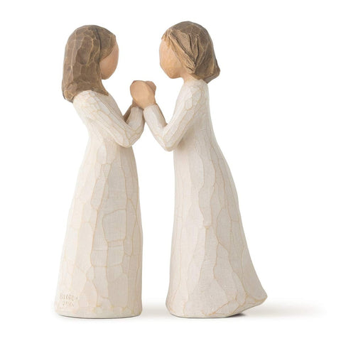 Willow Tree Sisters by Heart figure with interlocking hands, symbolizing friendship and support.