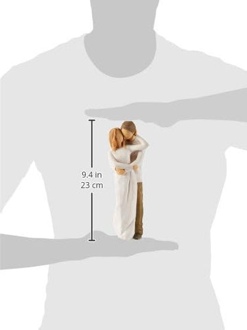 Willow Tree Together cream shirt and dark pants figure showcases a coordinated couple display.