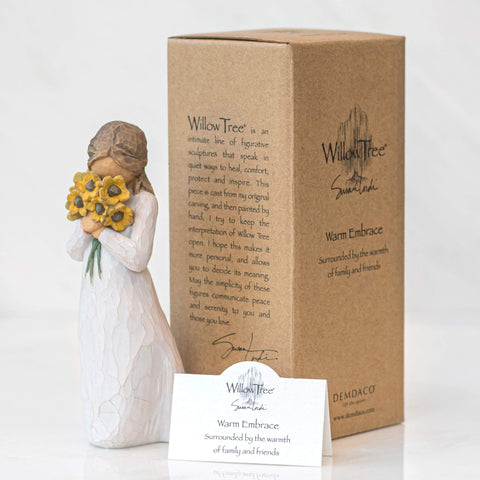 Willow Tree Warm Embrace display-ready figure, ideal for shelves, mantels, and desks.