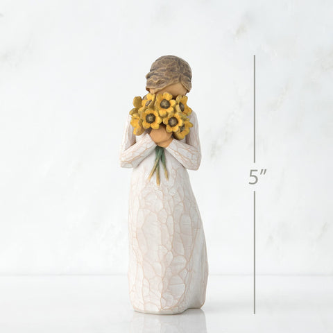Willow Tree Warm Embrace enclosure card sentiment, perfect for celebrating friendship.