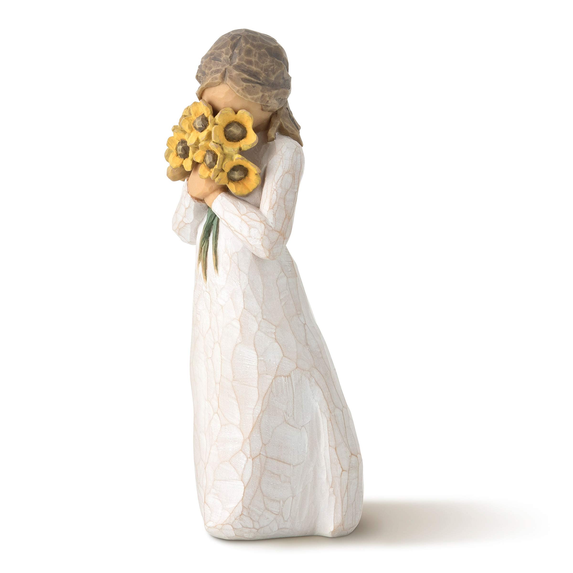 Willow Tree Warm Embrace sunflowers bouquet decorative piece for shelves and tables.