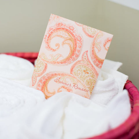 WillowBrook Summer Romance sachet combines pine and peony for a light, nature-inspired scent.