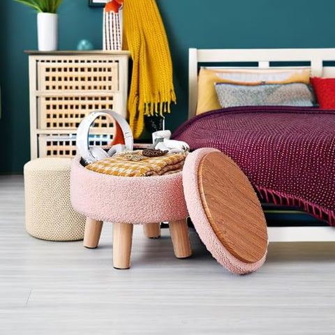 Wimarsbon ottoman in a living room blends function with elegant color.