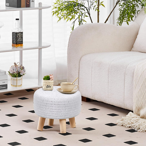 Wimarsbon pouf ottoman color options cream gray yellow suit various decors.