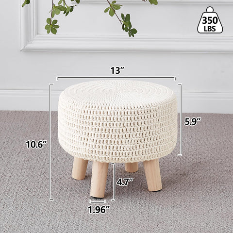 Wimarsbon pouf ottoman with removable cotton cover for easy cleaning.