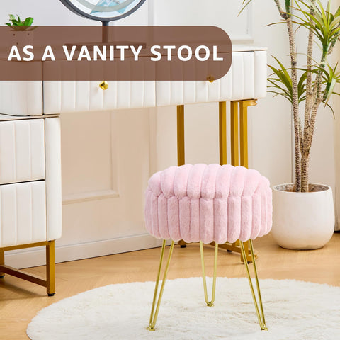 Wimarsbon round ottoman with metal legs for stability