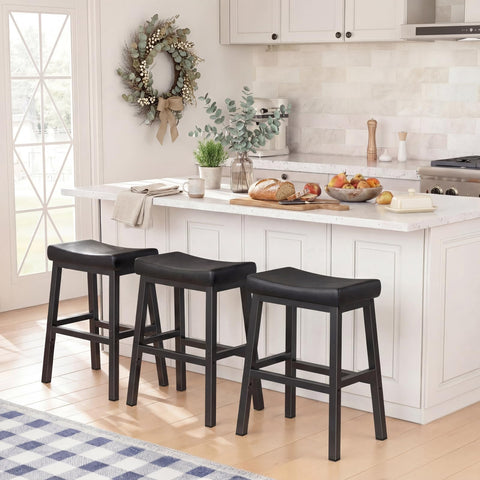PU leather upholstery on WINAZ bar stool easy to wipe clean