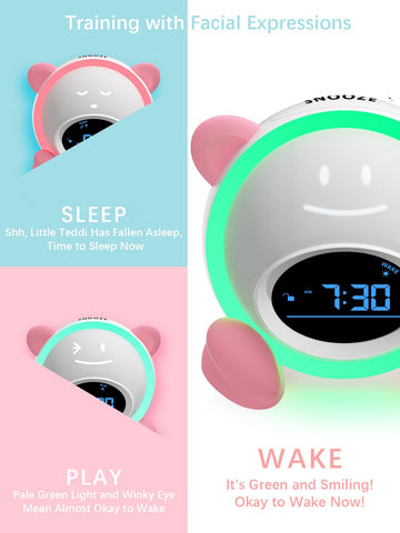 Windflyer OK to Wake Clock pink night light offers soft illumination