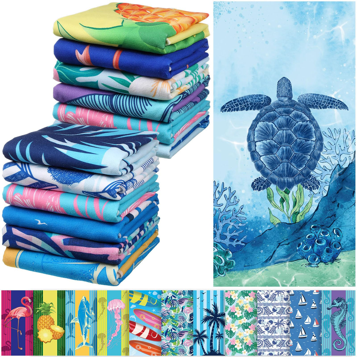 Windkream 12-pack oversized microfiber towels, ideal for travel.