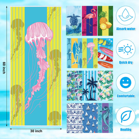 Windkream oversized microfiber towels laid flat for quick-dry comfort after swimming.