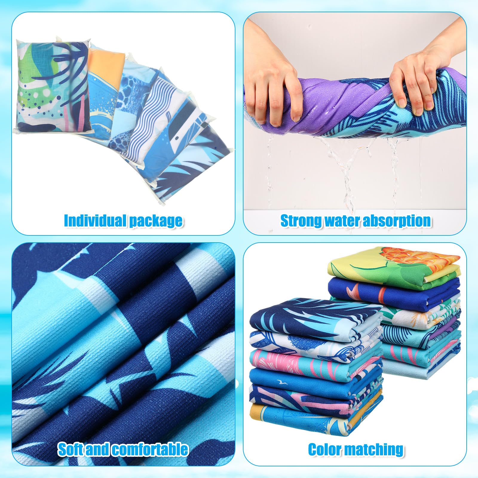 Windkream quick-dry beach towels, 30x60, ready for poolside lounging.