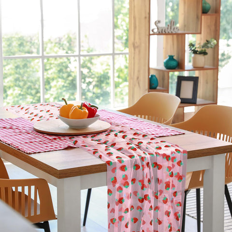 Windkream strawberry glitter tulle table runner for DIY party styling