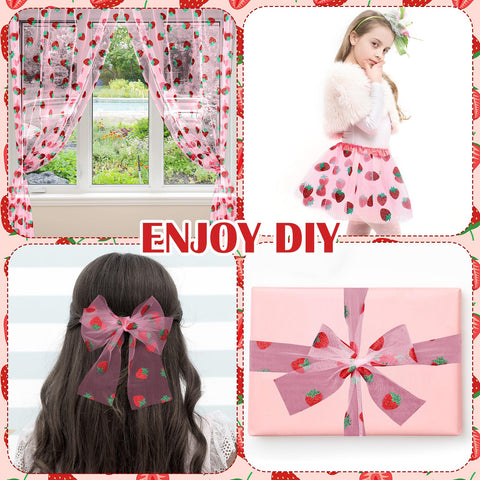 Windkream pink strawberry glitter tulle runner creates festive ambiance