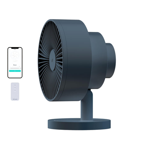 Windmill Smart Fan front view with quiet desktop cooling in a compact design.