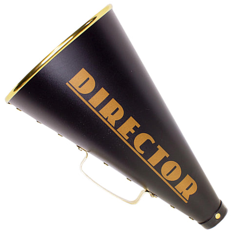 Windy City Novelties director megaphone prop with 13-inch black and gold finish for Hollywood flair