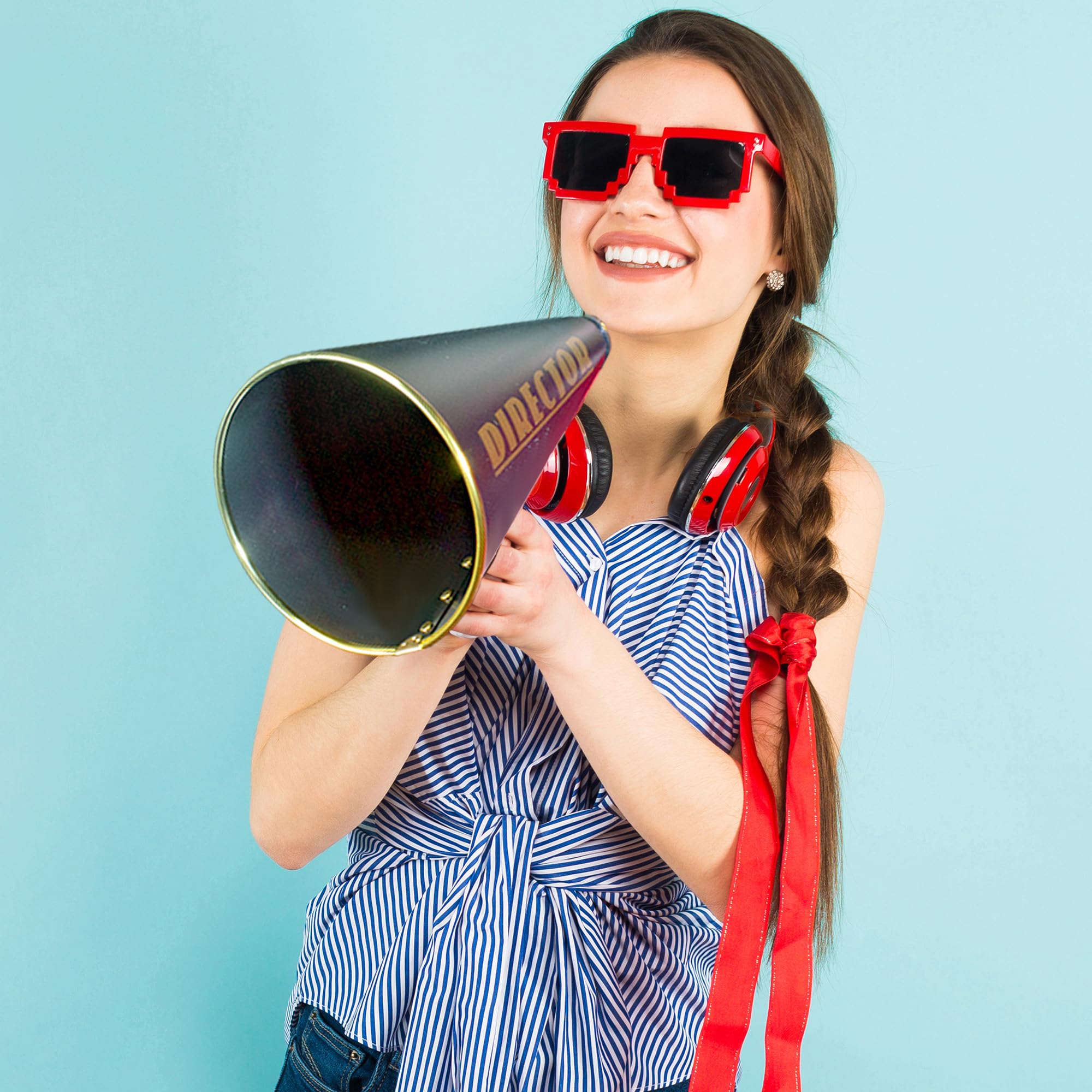 Windy City Novelties megaphone prop enhances Hollywood-themed party decor and photo ops