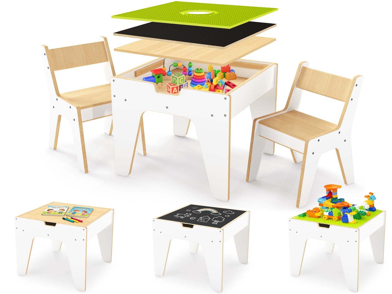 WINGYZ 4-in-1 wooden table with wide desktop for creative play.