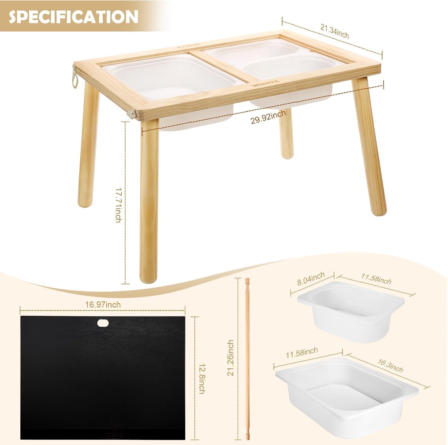 Wingyz table assembly steps showing quick setup