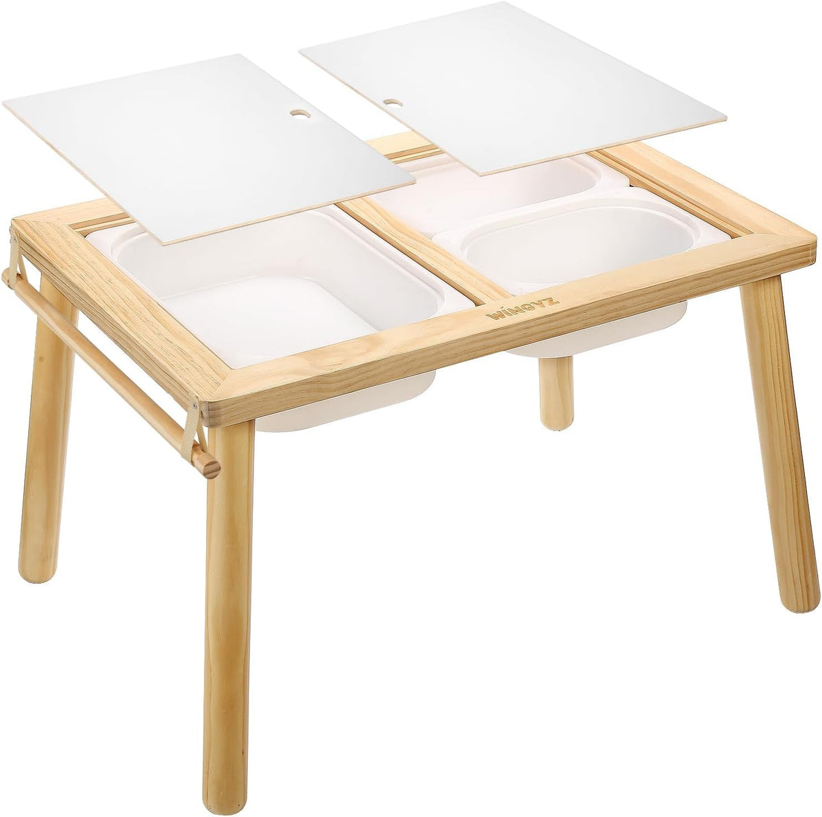 Wingyz Kids Table top with storage bins for organized play