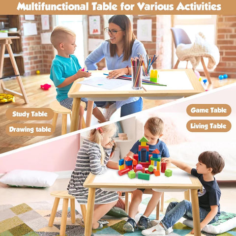 Wingyz Sensory Table and Chair Set features a double-sided drawing board for doodles.