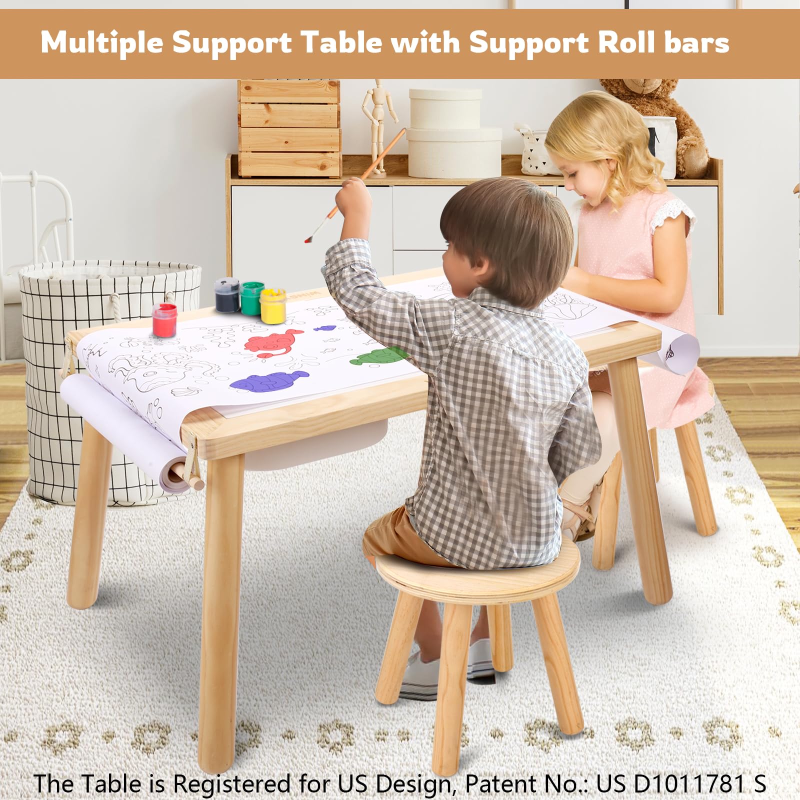 Wingyz Sensory Table and Chair Set with storage bins keeps toys organized and reachable.