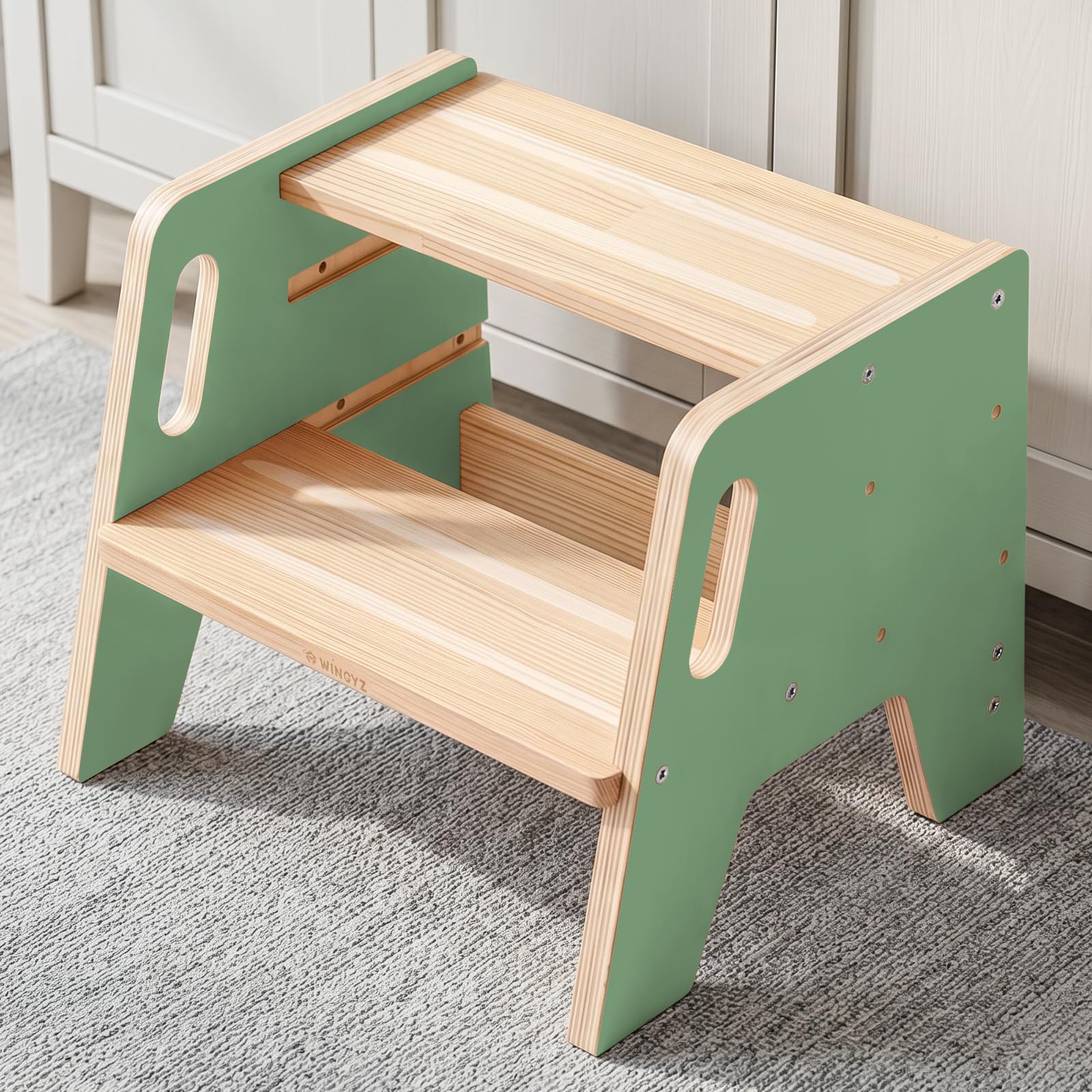 WINGYZ Toddler Step Stool shows 3-height adjustment for growing potty training needs