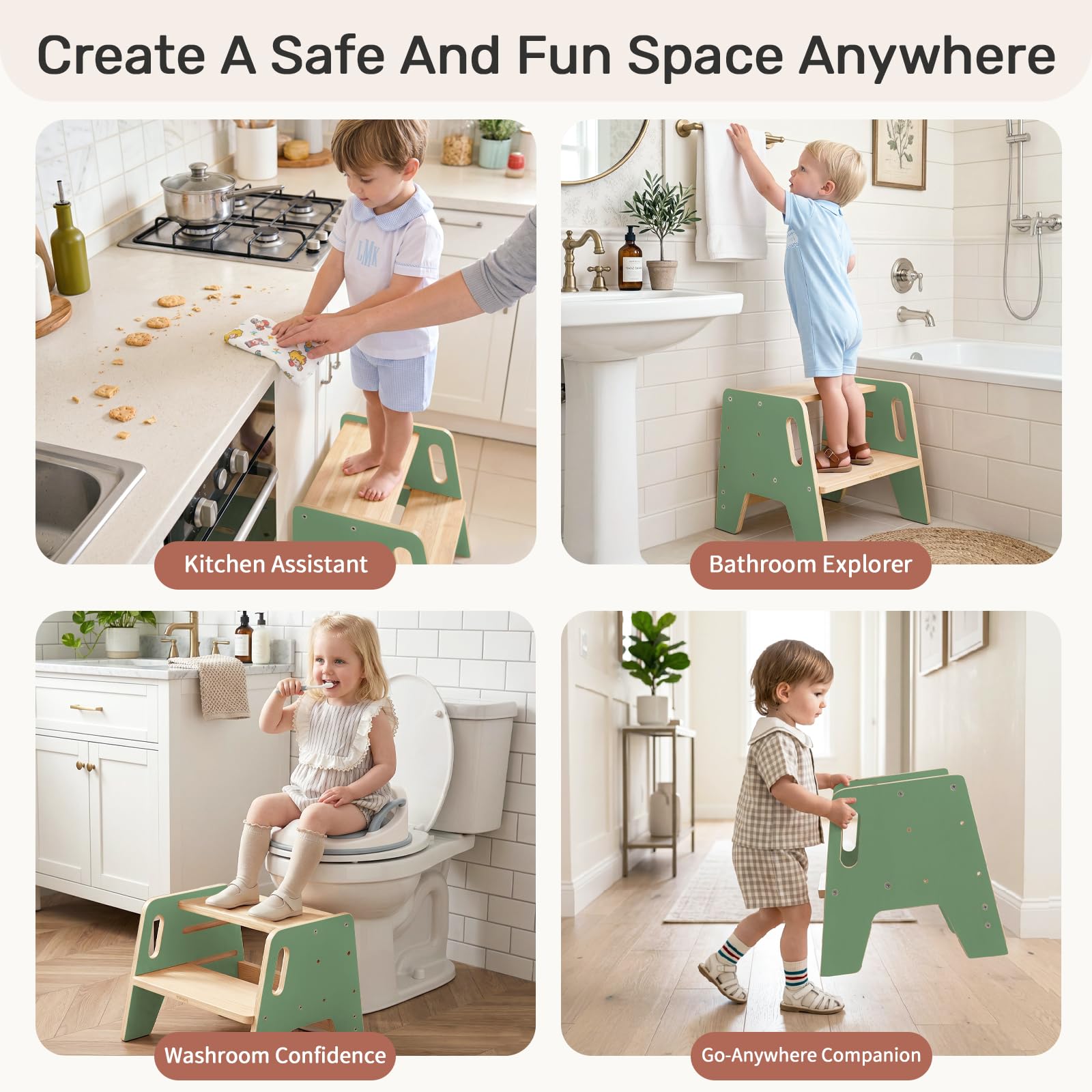 WINGYZ portable step stool weighs 5 pounds for easy room-to-room transport
