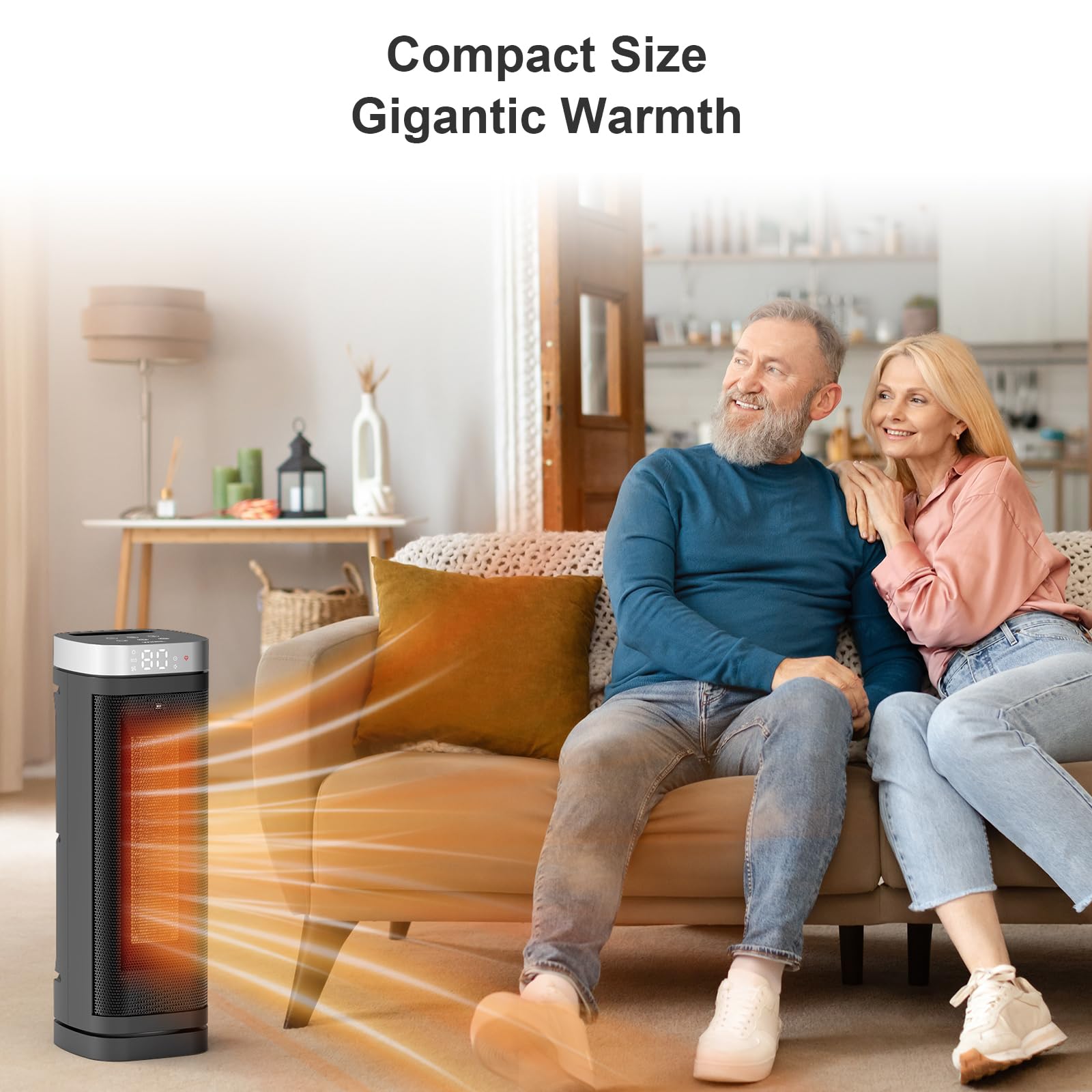 WINHL space heater 12-hour timer demonstrates hands-free scheduled warmth.