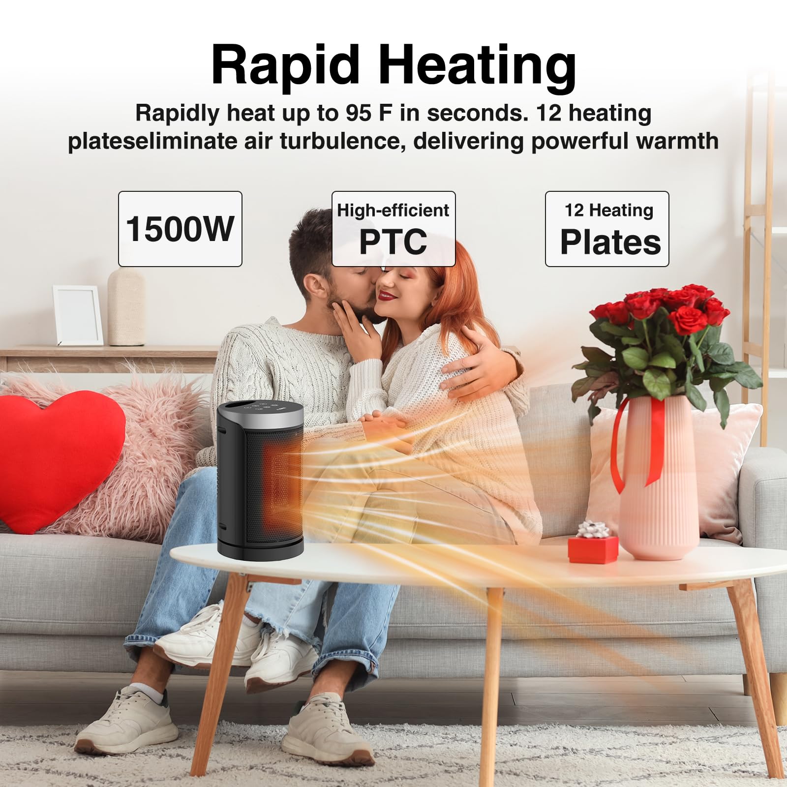 WINHL space heater 12-hour timer helps plan cozy sessions.