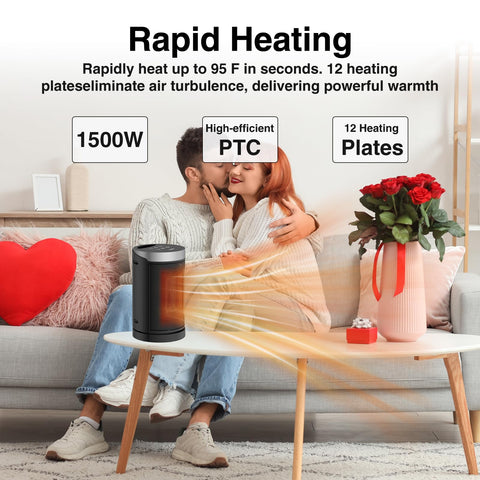 WINHL space heater 12-hour timer helps plan cozy sessions.