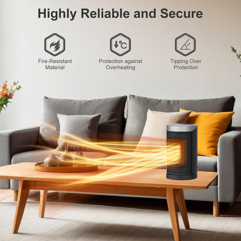 WINHL space heater thermostat settings enable precise comfort for a busy workspace.