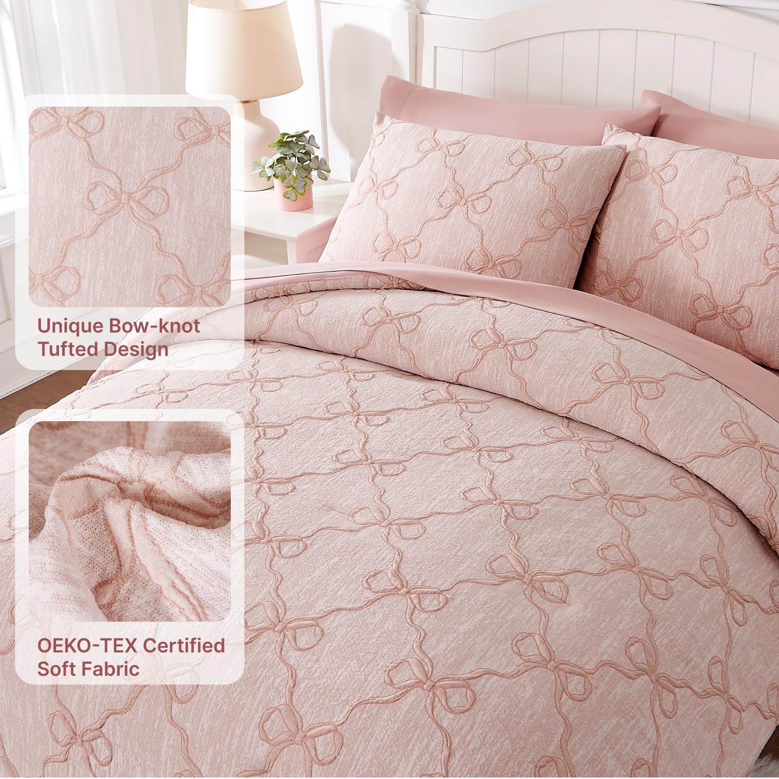 Wink Deer's full-size pink diamond fitted sheet for snug bedding
