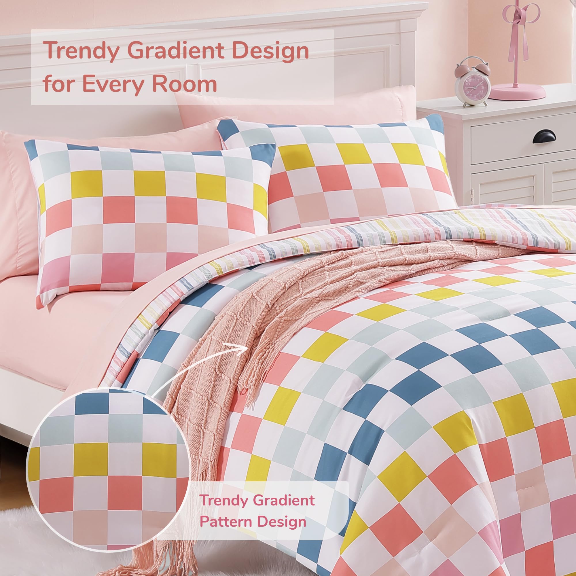 Wink Deer stylish girls' bedroom with coordinated bedding from the set.