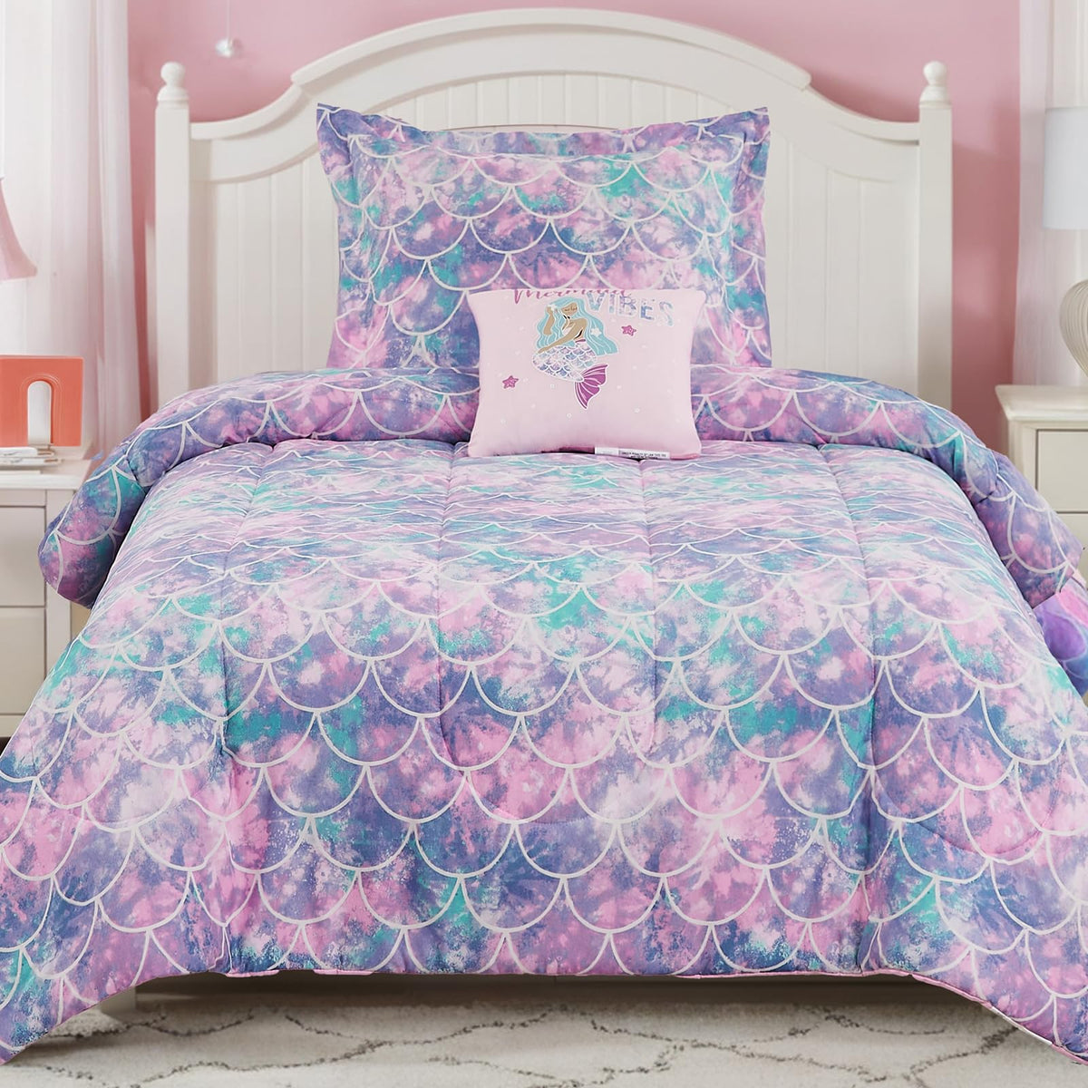 Wink Deer mermaid glow comforter twin lights up at night for magical bedtime.