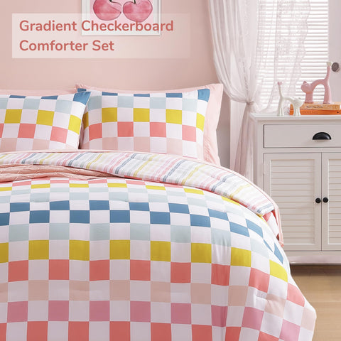 Wink Deer pattern detail of colorful checks for playful decor.
