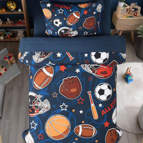 Wink Deer pillowcase complements sports theme and glow features.