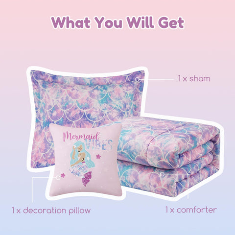 Wink Deer twin bedding set includes comforter, sham, and decorative pillow.