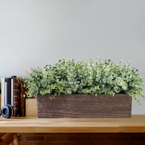 Winlyn eucalyptus centerpiece fits homes, offices, and events.