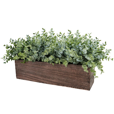 Winlyn artificial eucalyptus centerpiece offers maintenance-free greenery.